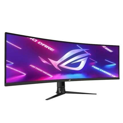 ASUS MONITOR ROG XG49WCR Super Ultra wide Gaming Monitor 49 Double QHD 32:9 Curved 165Hz Display HDR 400, 90% DisplayPort 1.4 USB Type-C Smart KVM Display Widget RJ-45